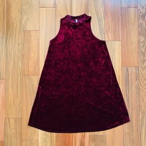 Maroon Velvet Skater Dress